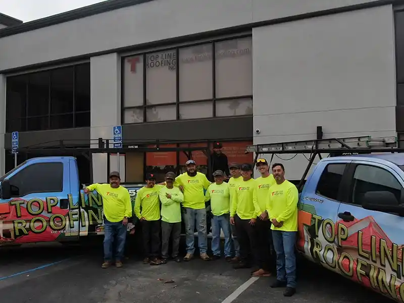 Top Line Roofing crew members