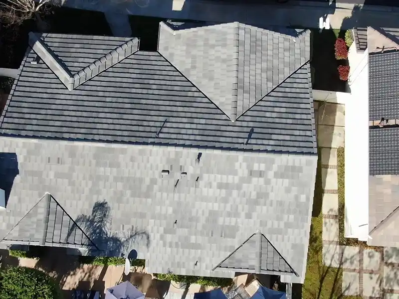 New gray tile roof