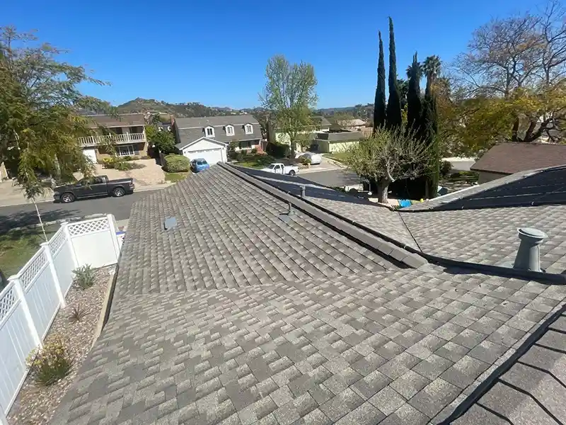 New asphalt shingles installed on a roof